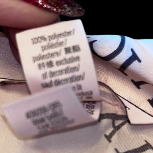 NWOT Victoria’s Secret Logo Light Pink & Black Satin Shortie Pajama Set Size XL - Picture 6 of 7